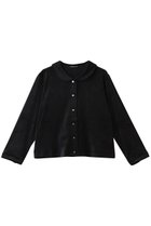 【ミズイロ インド/mizuiro ind】のベロアラウンドカラーシャツ black|ID: prp329100004748454 ipo3291000000036129392