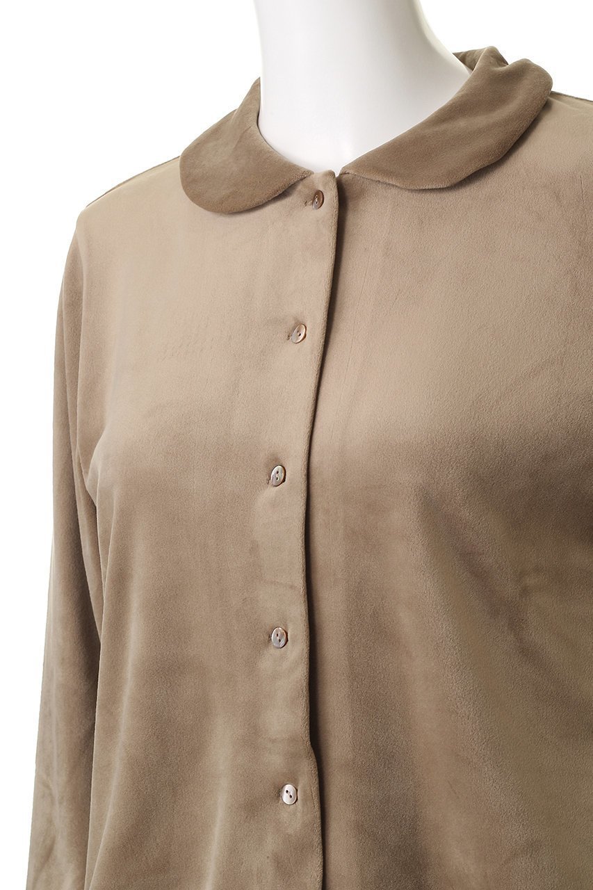 【ミズイロ インド/mizuiro ind】のベロアラウンドカラーシャツ 人気、トレンドファッション・服の通販 founy(ファニー) 　ファッション　Fashion　レディースファッション　Fashion for Women　トップス・カットソー　Cut & Sew Tops　シャツ・ブラウス・オフィスカジュアル　Elegant Blouses & Button-Ups　ベロアトップス　Velour Tops / Velvet-Look Items　コンパクト　Compact, Small Size　ショート　Short, Short Length　スリーブ　Sleeve, Long Sleeve / Short Sleeve　トレンド　Trend, Trending Now　フェミニン　Feminine, Girly　フレア　Flare, Flared　ベロア　Velour, Soft Velvet　ボトム　Bottoms, Lower Wear　ロング　Long, Long-Length　ワイド　Wide, Wide Fit　エレガント 上品　Elegant　other-5|ID: prp329100004748454 ipo3291000000036129396
