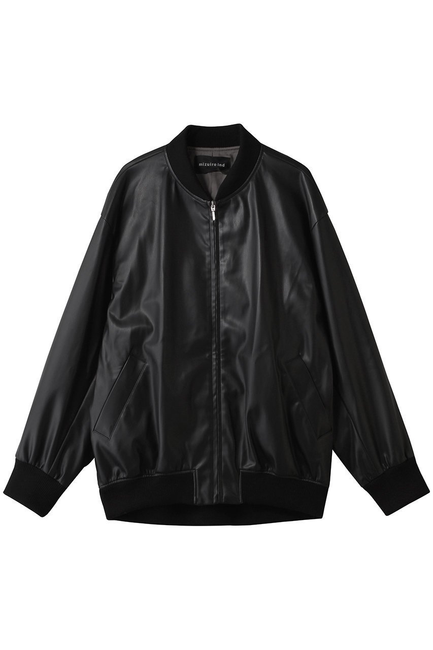 【ミズイロ インド/mizuiro ind】のシンセティックレザージップブルゾン インテリア・キッズ・メンズ・レディースファッション・服の通販 founy(ファニー) 　ファッション　Fashion　レディースファッション　Fashion for Women　アウター　Coat / Outerwear Collection　レディースジャケット・軽アウター　Jackets　ブルゾンジャケット・スポーティアウター　Blouson Jackets　ジャケット　Jacket, Outerwear　ドレープ　Drape, Draping Fabric　ブルゾン　Blouson, Bomber Jacket　マニッシュ　Mannish, Boyish　ミックス　Mix, Mixed Style　リアル　Real, Realistic　black|ID: prp329100004748460 ipo3291000000036833442