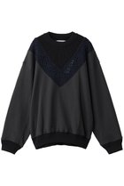 【メゾンスペシャル/MAISON SPECIAL】の【UNISEX】レース編みV切替コンビ スウェットクルーネックPO C.GRY(チャコールグレー)|ID: prp329100004748463 ipo3291000000036015367