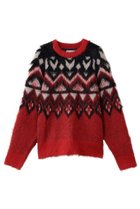 【メゾンスペシャル/MAISON SPECIAL】の【UNISEX】フェアアイル シャギーMIX JQDニット 人気、トレンドファッション・服の通販 founy(ファニー) ファッション Fashion レディースファッション Fashion for Women トップス・カットソー Cut & Sew Tops ニット Knit Tops & Sweaters カジュアルプルオーバー・ニットトップス Pullovers & Knit Tops / Casual Pullovers ユニセックス Unisex, Genderless なめらか Smooth, Silky Texture グラフィック Graphic, Graphic Design ショルダー Shoulder, Shoulder Strap ドロップ Drop Shoulder, Dropped Style thumbnail RED(レッド)|ID: prp329100004748465 ipo3291000000036778737