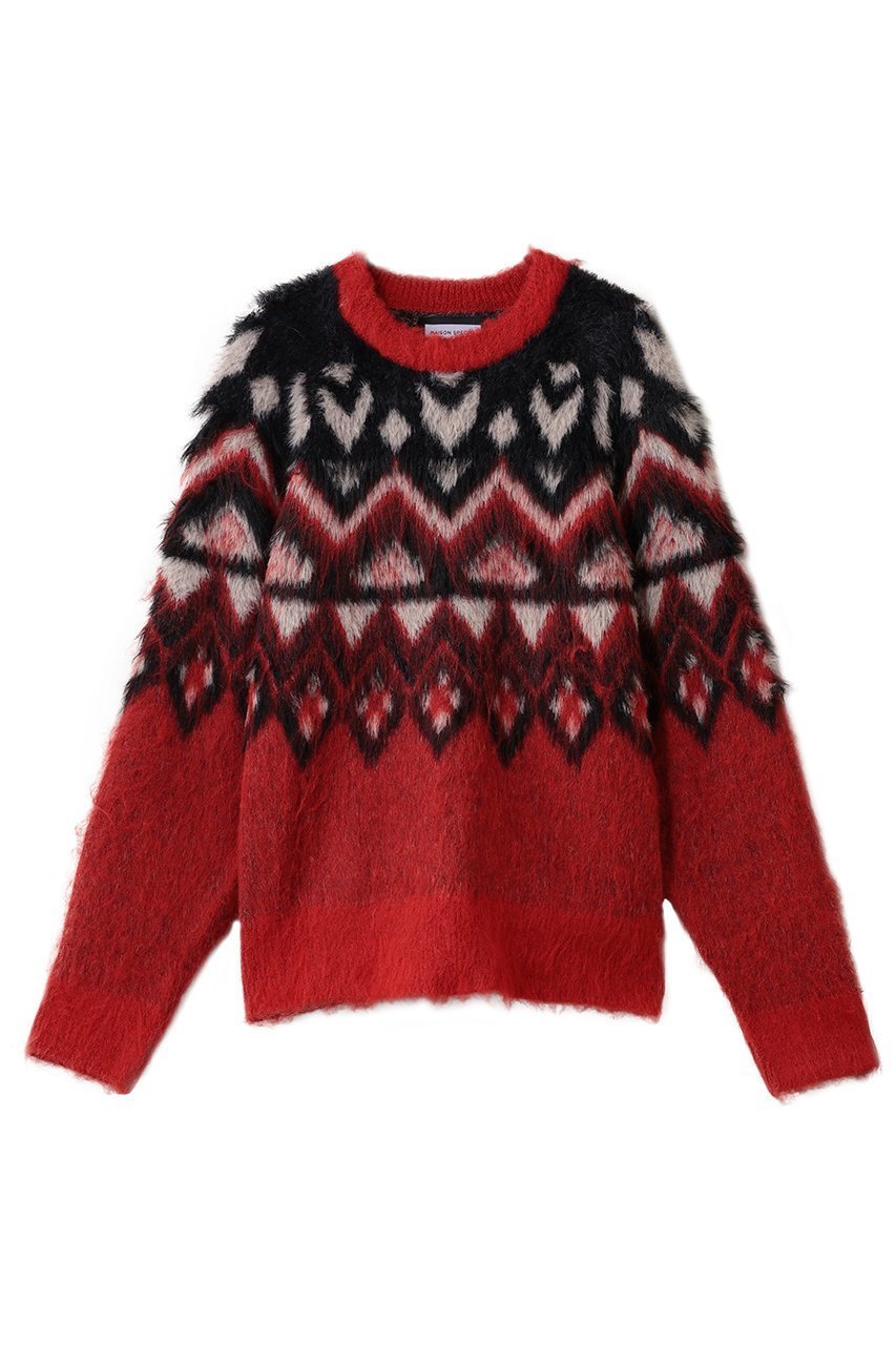 【メゾンスペシャル/MAISON SPECIAL】の【UNISEX】フェアアイル シャギーMIX JQDニット インテリア・キッズ・メンズ・レディースファッション・服の通販 founy(ファニー) 　ファッション　Fashion　レディースファッション　Fashion for Women　トップス・カットソー　Cut & Sew Tops　ニット　Knit Tops & Sweaters　カジュアルプルオーバー・ニットトップス　Pullovers & Knit Tops / Casual Pullovers　ユニセックス　Unisex, Genderless　なめらか　Smooth, Silky Texture　グラフィック　Graphic, Graphic Design　ショルダー　Shoulder, Shoulder Strap　ドロップ　Drop Shoulder, Dropped Style　RED(レッド)|ID: prp329100004748465 ipo3291000000036778737