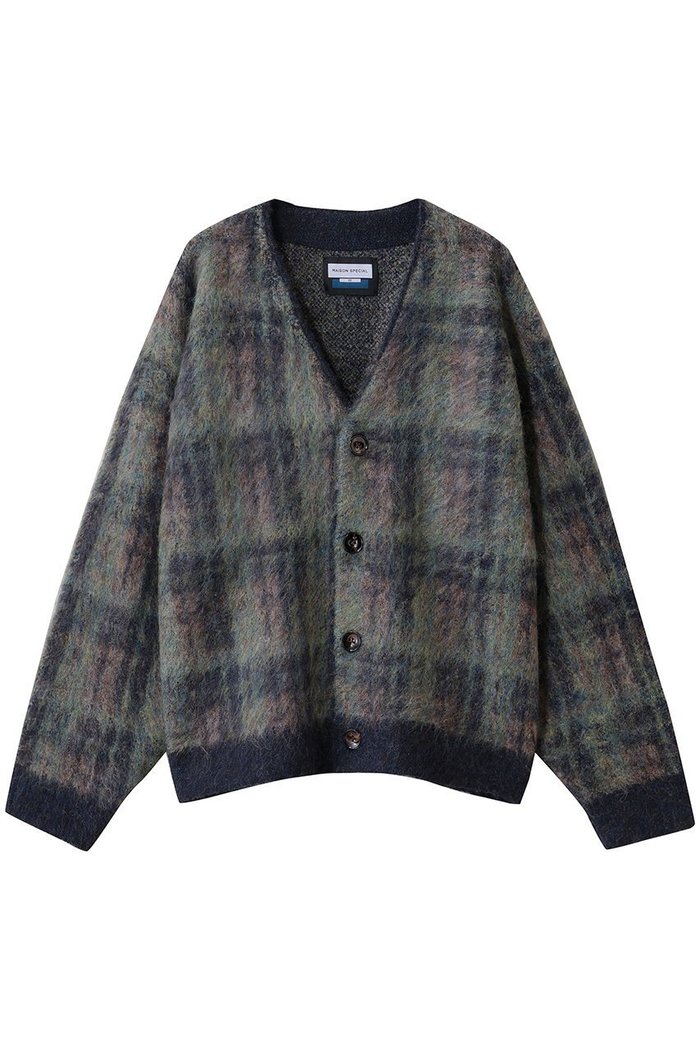 【メゾンスペシャル/MAISON SPECIAL】の【UNISEX】5GGシャギーニットVカーデ チェックパターン インテリア・キッズ・メンズ・レディースファッション・服の通販 founy(ファニー) https://founy.com/ ファッション Fashion レディースファッション Fashion for Women トップス・カットソー Cut & Sew Tops ニット Knit Tops & Sweaters カジュアルプルオーバー・ニットトップス Pullovers & Knit Tops / Casual Pullovers ユニセックス Unisex, Genderless ジャカード／ジャガード Jacquard, Woven Pattern チェック Check, Plaid, Tartan パターン Pattern, Design Print エレガント 上品 Elegant |ID: prp329100004748468 ipo3291000000035844012