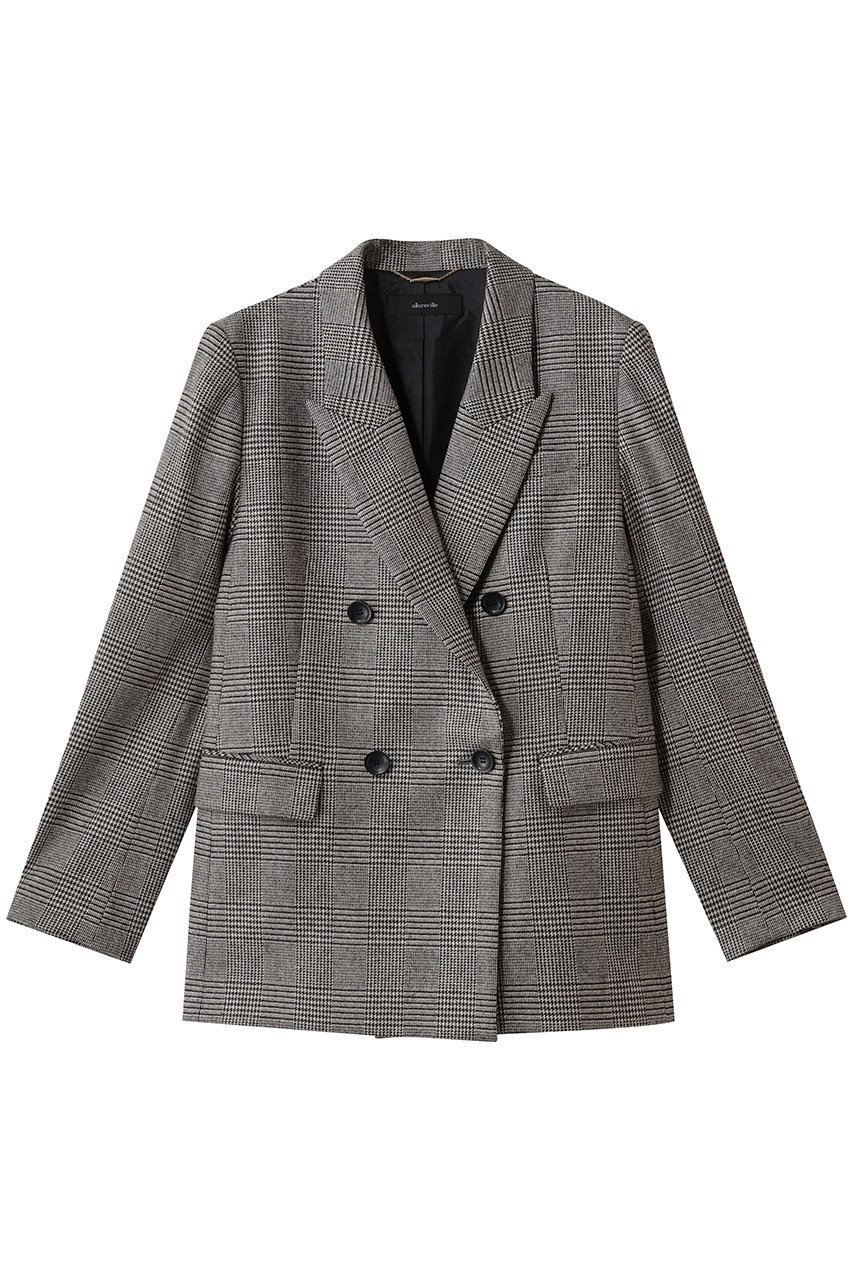 【アルアバイル/allureville】のCHIC-TWEEDダブルジャケット インテリア・キッズ・メンズ・レディースファッション・服の通販 founy(ファニー) 　ファッション　Fashion　レディースファッション　Fashion for Women　アウター　Coat / Outerwear Collection　レディースジャケット・軽アウター　Jackets　クラシカル　Classical, Vintage-Inspired　ジャケット　Jacket, Outerwear　ダブル　Double, Double-Breasted　チェック　Check, Plaid, Tartan　ツイード　Twill, Twill Weave　エレガント 上品　Elegant　ブラック|ID: prp329100004748472 ipo3291000000036865412