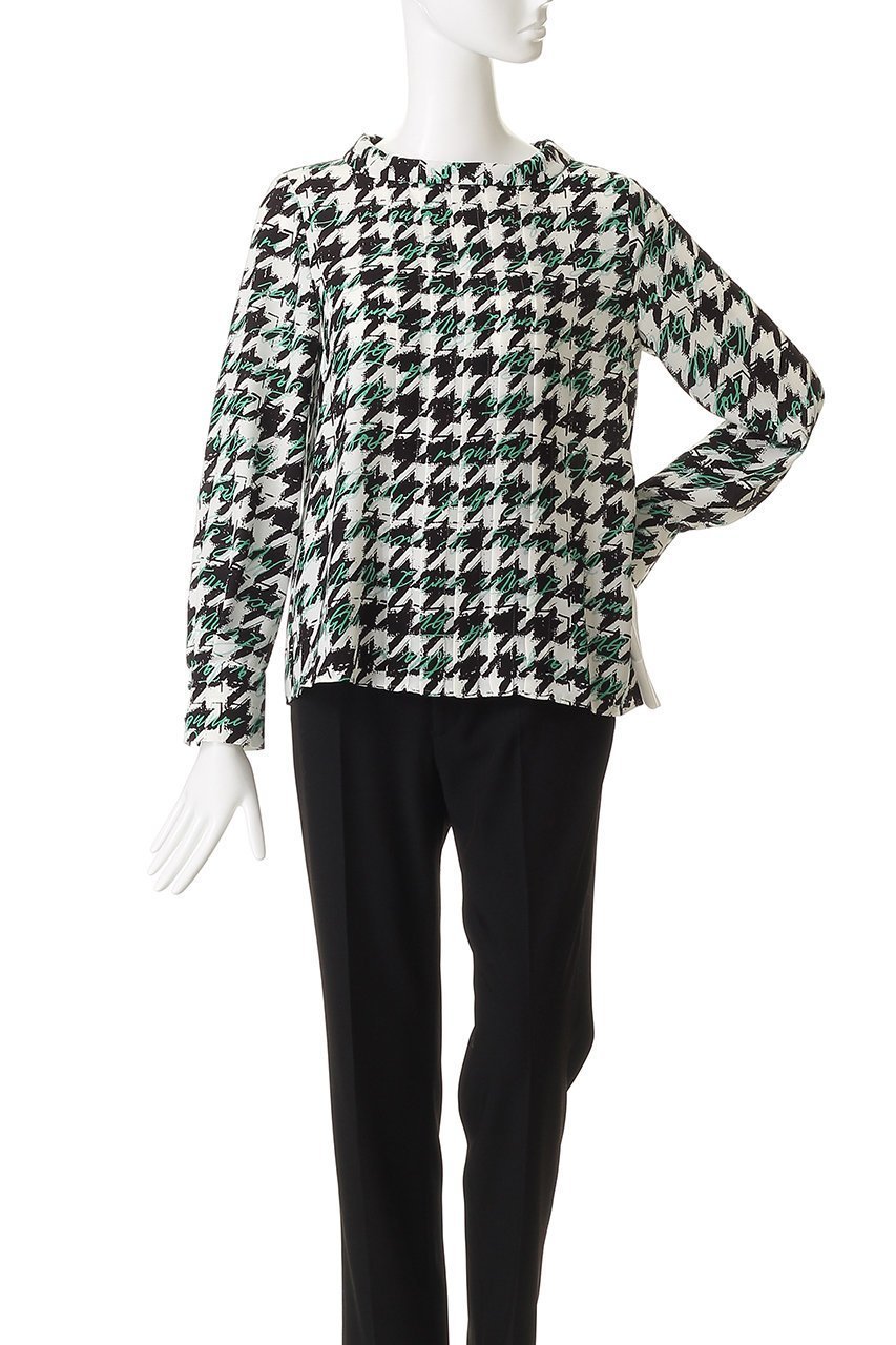 【アルアバイル/allureville】のチドリレタードブラウス 人気、トレンドファッション・服の通販 founy(ファニー) 　ファッション　Fashion　レディースファッション　Fashion for Women　トップス・カットソー　Cut & Sew Tops　シャツ・ブラウス・オフィスカジュアル　Elegant Blouses & Button-Ups　スリーブ　Sleeve, Long Sleeve / Short Sleeve　デニム　Denim, Jeans Material　プリント　Print, Printed Pattern　プリーツ　Pleats, Pleated　ロング　Long, Long-Length　other-2|ID: prp329100004748475 ipo3291000000036129406