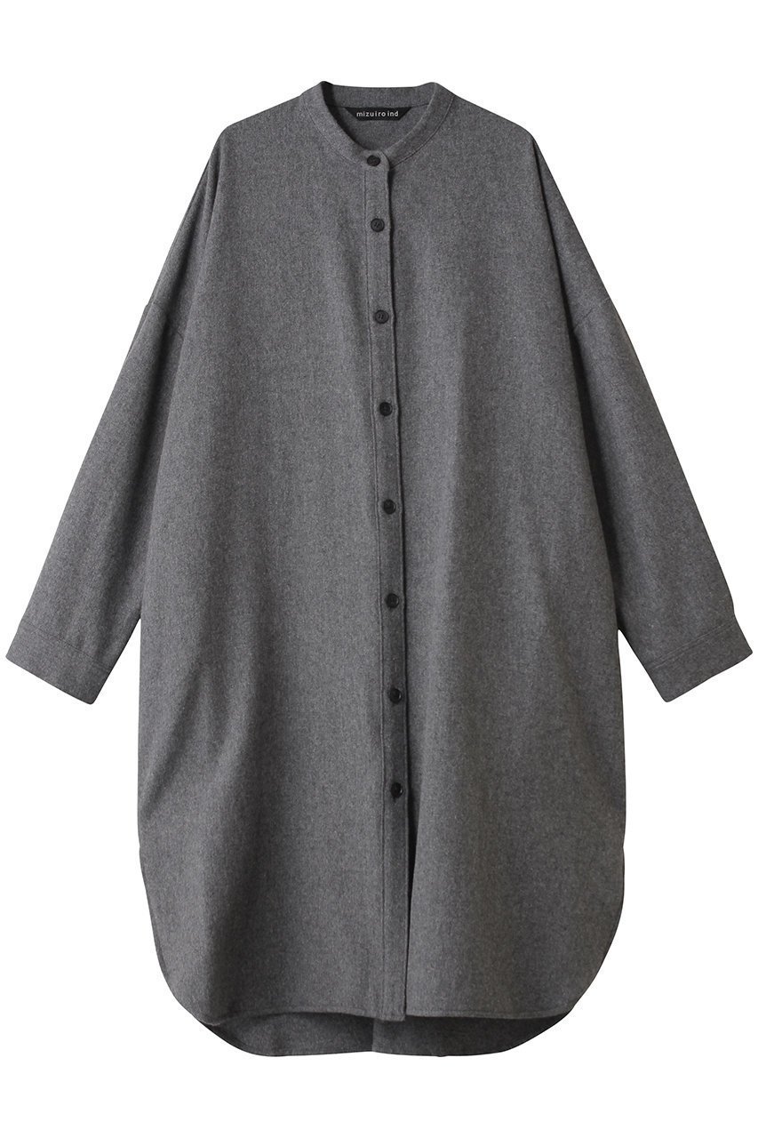 【ミズイロ インド/mizuiro ind】のstand collar shirt OP ワンピース インテリア・キッズ・メンズ・レディースファッション・服の通販 founy(ファニー) 　ファッション　Fashion　レディースファッション　Fashion for Women　ワンピース　Dresses　チュニック　Tunic Tops & Dresses　おすすめ　Recommended / Our Picks　シンプル　Simple, Minimal　スタンド　Stand Collar, Upright Stand　チュニック　Tunic, Long Top　ボトム　Bottoms, Lower Wear　ロング　Long, Long-Length　エレガント 上品　Elegant　新作・新入荷　New Arrivals / New In　gray|ID: prp329100004748482 ipo3291000000034335782