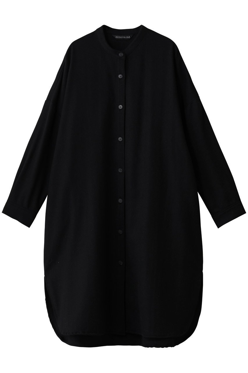 【ミズイロ インド/mizuiro ind】のスタンドカラーシャツワンピース インテリア・キッズ・メンズ・レディースファッション・服の通販 founy(ファニー) 　ファッション　Fashion　レディースファッション　Fashion for Women　ワンピース　Dresses　シャツワンピース / 1枚で着映えコーデ　Shirt Dresses　チュニック　Tunic Tops & Dresses　おすすめ　Recommended / Our Picks　シンプル　Simple, Minimal　スタンド　Stand Collar, Upright Stand　チュニック　Tunic, Long Top　ボトム　Bottoms, Lower Wear　ロング　Long, Long-Length　エレガント 上品　Elegant　black|ID: prp329100004748482 ipo3291000000034387274