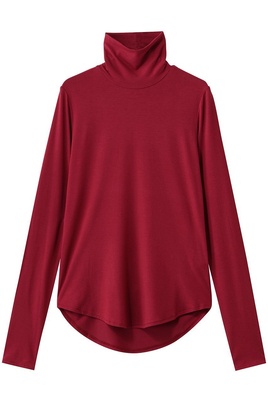 【ミディウミソリッド/MIDIUMISOLID】のhi-neck round hem PO プルオーバー インテリア・キッズ・メンズ・レディースファッション・服の通販 founy(ファニー) 　ファッション　Fashion　レディースファッション　Fashion for Women　トップス・カットソー　Cut & Sew Tops　シャツ・ブラウス・オフィスカジュアル　Elegant Blouses & Button-Ups　ロングTシャツ・Tシャツ　Longline T-Shirts & Tees　カジュアルプルオーバー・ニットトップス　Pullovers & Knit Tops / Casual Pullovers　カットソー・ベーシックTシャツ　Cut-and-Sewn Tops / Stretch Tees & Basics　ジャケット　Jacket, Outerwear　スリーブ　Sleeve, Long Sleeve / Short Sleeve　ハイネック　High Neck, Mock Neck　ボトム　Bottoms, Lower Wear　ロング　Long, Long-Length　新作・新入荷　New Arrivals / New In　red|ID: prp329100004748483 ipo3291000000034335793