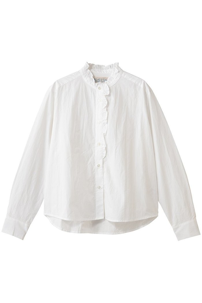 【ミディウミ/MidiUmi】のfront half frill shirt シャツ インテリア・キッズ・メンズ・レディースファッション・服の通販 founy(ファニー) https://founy.com/ ファッション Fashion レディースファッション Fashion for Women トップス・カットソー Cut & Sew Tops シャツ・ブラウス・オフィスカジュアル Elegant Blouses & Button-Ups スリーブ Sleeve, Long Sleeve / Short Sleeve バランス Balance, Style Balance フェミニン Feminine, Girly フリル Frill, Ruffle ロング Long, Long-Length |ID: prp329100004748487 ipo3291000000034335832