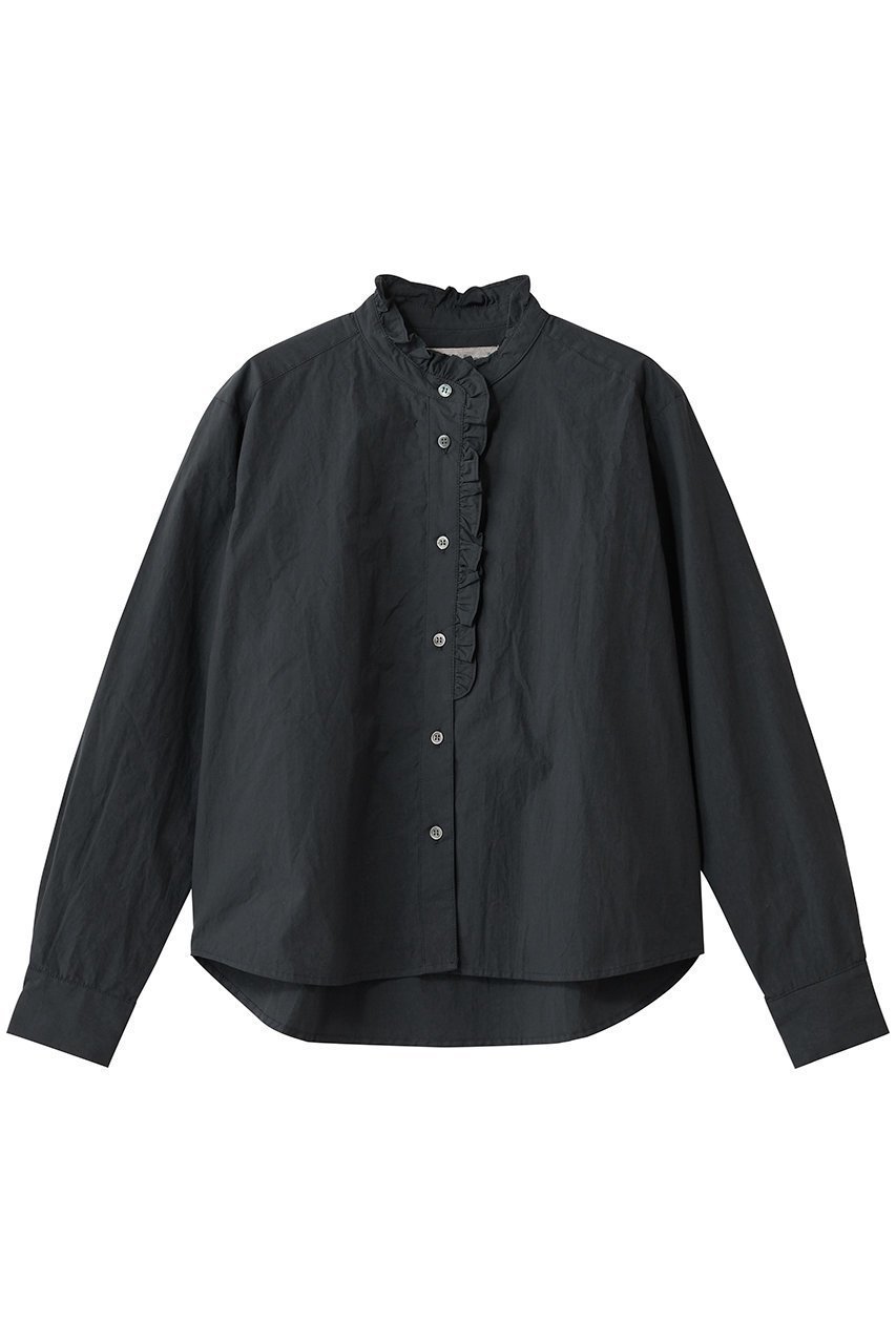 【ミディウミ/MidiUmi】のfront half frill shirt シャツ インテリア・キッズ・メンズ・レディースファッション・服の通販 founy(ファニー) 　ファッション　Fashion　レディースファッション　Fashion for Women　トップス・カットソー　Cut & Sew Tops　シャツ・ブラウス・オフィスカジュアル　Elegant Blouses & Button-Ups　スリーブ　Sleeve, Long Sleeve / Short Sleeve　バランス　Balance, Style Balance　フェミニン　Feminine, Girly　フリル　Frill, Ruffle　ロング　Long, Long-Length　新作・新入荷　New Arrivals / New In　c.gray|ID: prp329100004748487 ipo3291000000034335835