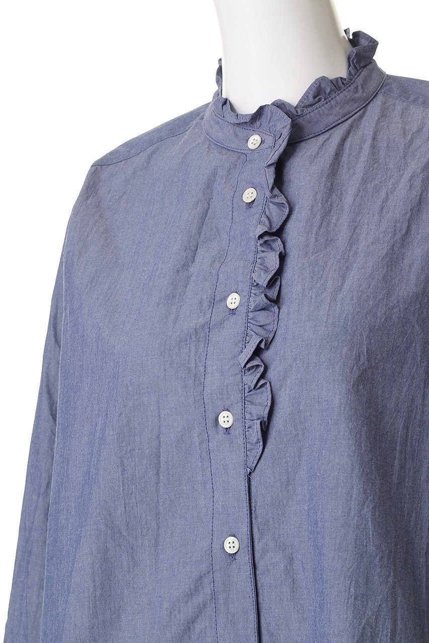 【ミディウミ/MidiUmi】のfront half frill shirt シャツ 人気、トレンドファッション・服の通販 founy(ファニー) 　ファッション　Fashion　レディースファッション　Fashion for Women　トップス・カットソー　Cut & Sew Tops　シャツ・ブラウス・オフィスカジュアル　Elegant Blouses & Button-Ups　スリーブ　Sleeve, Long Sleeve / Short Sleeve　バランス　Balance, Style Balance　フェミニン　Feminine, Girly　フリル　Frill, Ruffle　ロング　Long, Long-Length　新作・新入荷　New Arrivals / New In　other-5|ID: prp329100004748487 ipo3291000000034335844