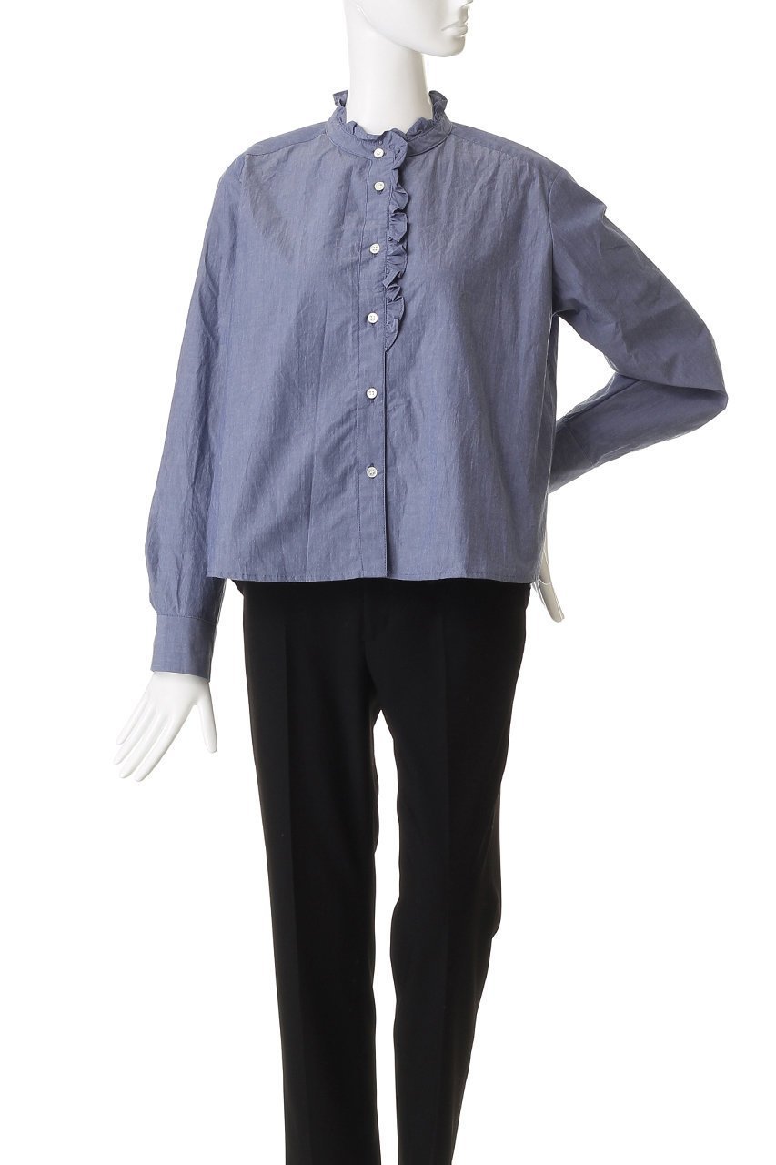 【ミディウミ/MidiUmi】のfront half frill shirt シャツ 人気、トレンドファッション・服の通販 founy(ファニー) 　ファッション　Fashion　レディースファッション　Fashion for Women　トップス・カットソー　Cut & Sew Tops　シャツ・ブラウス・オフィスカジュアル　Elegant Blouses & Button-Ups　スリーブ　Sleeve, Long Sleeve / Short Sleeve　バランス　Balance, Style Balance　フェミニン　Feminine, Girly　フリル　Frill, Ruffle　ロング　Long, Long-Length　other-2|ID: prp329100004748487 ipo3291000000035516490