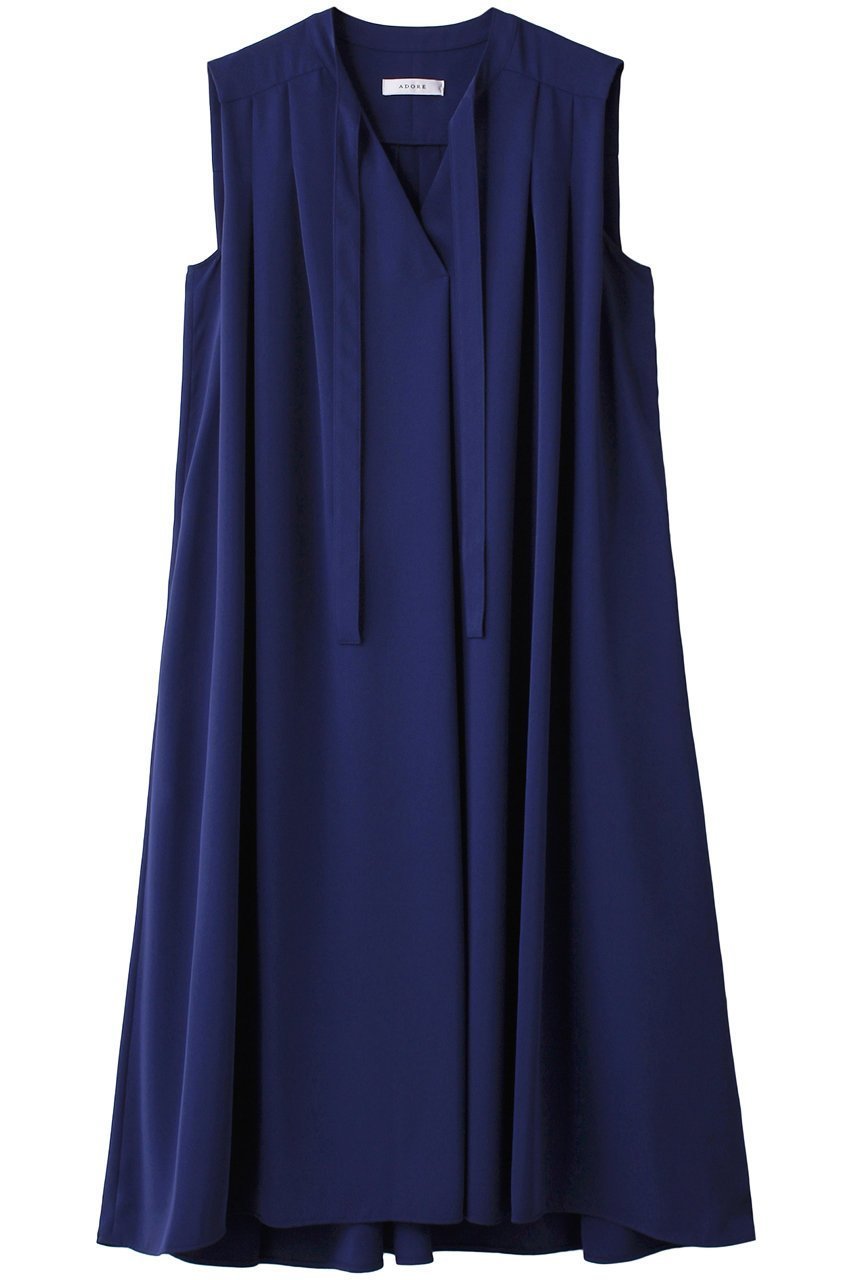 【アドーア/ADORE】のソフトジョーゼットワンピース インテリア・キッズ・メンズ・レディースファッション・服の通販 founy(ファニー) 　ファッション　Fashion　レディースファッション　Fashion for Women　ワンピース　Dresses　チュニック　Tunic Tops & Dresses　ジョーゼット　Georgette, Semi-Sheer Fabric　チュニック　Tunic, Long Top　ドレス　Dress, One-Piece　ドレープ　Drape, Draping Fabric　ノースリーブ　Sleeveless, No-Sleeve　夏　Summer　ネイビー|ID: prp329100004748508 ipo3291000000034336170