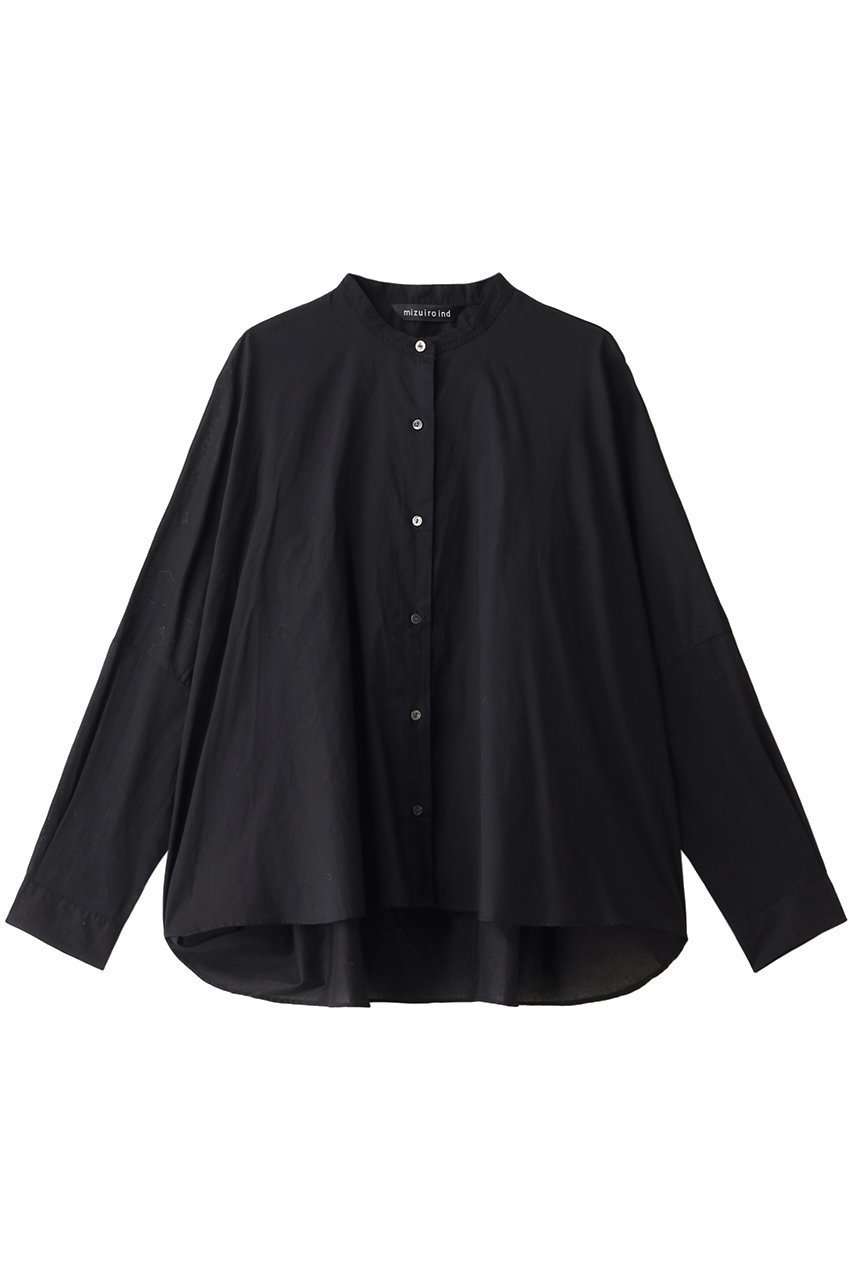 【ミズイロ インド/mizuiro ind】のバックギャザーワイドシャツ インテリア・キッズ・メンズ・レディースファッション・服の通販 founy(ファニー) 　ファッション　Fashion　レディースファッション　Fashion for Women　トップス・カットソー　Cut & Sew Tops　シャツ・ブラウス・オフィスカジュアル　Elegant Blouses & Button-Ups　バッグ　Bags　ギャザー　Gathered, Ruffled　スリーブ　Sleeve, Long Sleeve / Short Sleeve　ロング　Long, Long-Length　ワイド　Wide, Wide Fit　定番　Standard, Basic Item　長袖　Long Sleeve, Full Sleeve　ブラック|ID: prp329100004748528 ipo3291000000034336510