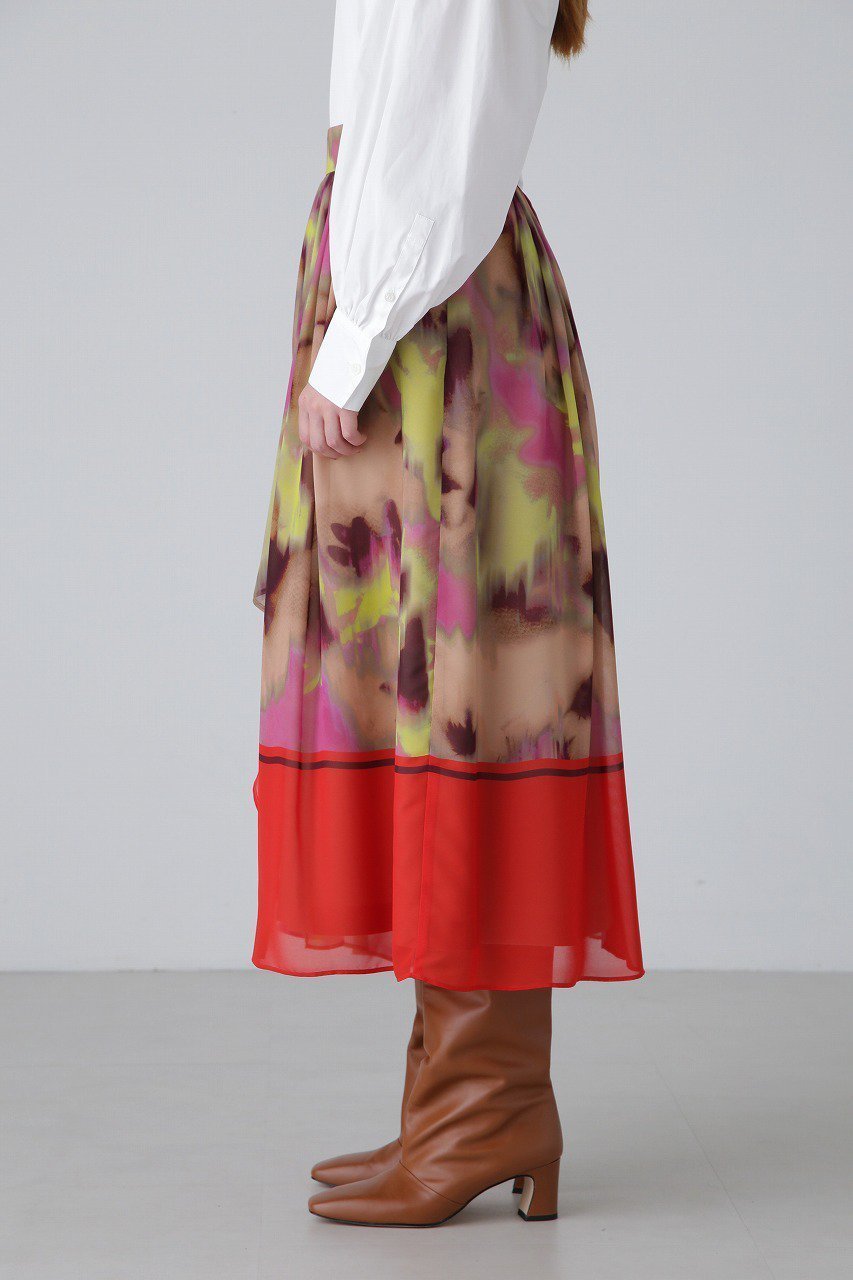 【アドーア/ADORE】のスマッジフラワープリントスカート 人気、トレンドファッション・服の通販 founy(ファニー) 　ファッション　Fashion　レディースファッション　Fashion for Women　スカート　Skirts　ロングスカート　Long Skirts / Maxi & Midi Skirts　シフォン　Chiffon, Lightweight Fabric　トレンド　Trend, Trending Now　ドレープ　Drape, Draping Fabric　プリント　Print, Printed Pattern　モチーフ　Motif, Design Theme　ランダム　Random, Irregular　ロング　Long, Long-Length　other-7|ID: prp329100004748540 ipo3291000000035412478