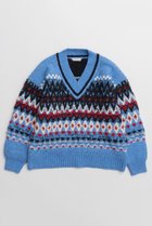 【メゾンスペシャル/MAISON SPECIAL】のMokemoke Argyle Knit Pullover/モケモケアーガイルニット 人気、トレンドファッション・服の通販 founy(ファニー) ファッション Fashion レディースファッション Fashion for Women トップス・カットソー Cut & Sew Tops ニット Knit Tops & Sweaters カジュアルプルオーバー・ニットトップス Pullovers & Knit Tops / Casual Pullovers スラックス Slacks, Dress Pants デニム Denim, Jeans Material マフラー Scarf, Muffler モダン Modern, Contemporary ルーズ Loose, Oversized 冬 Winter / This Winter 定番 Standard, Basic Item 新作・新入荷 New Arrivals / New In thumbnail BLU(ブルー)|ID: prp329100004748553 ipo3291000000034337127