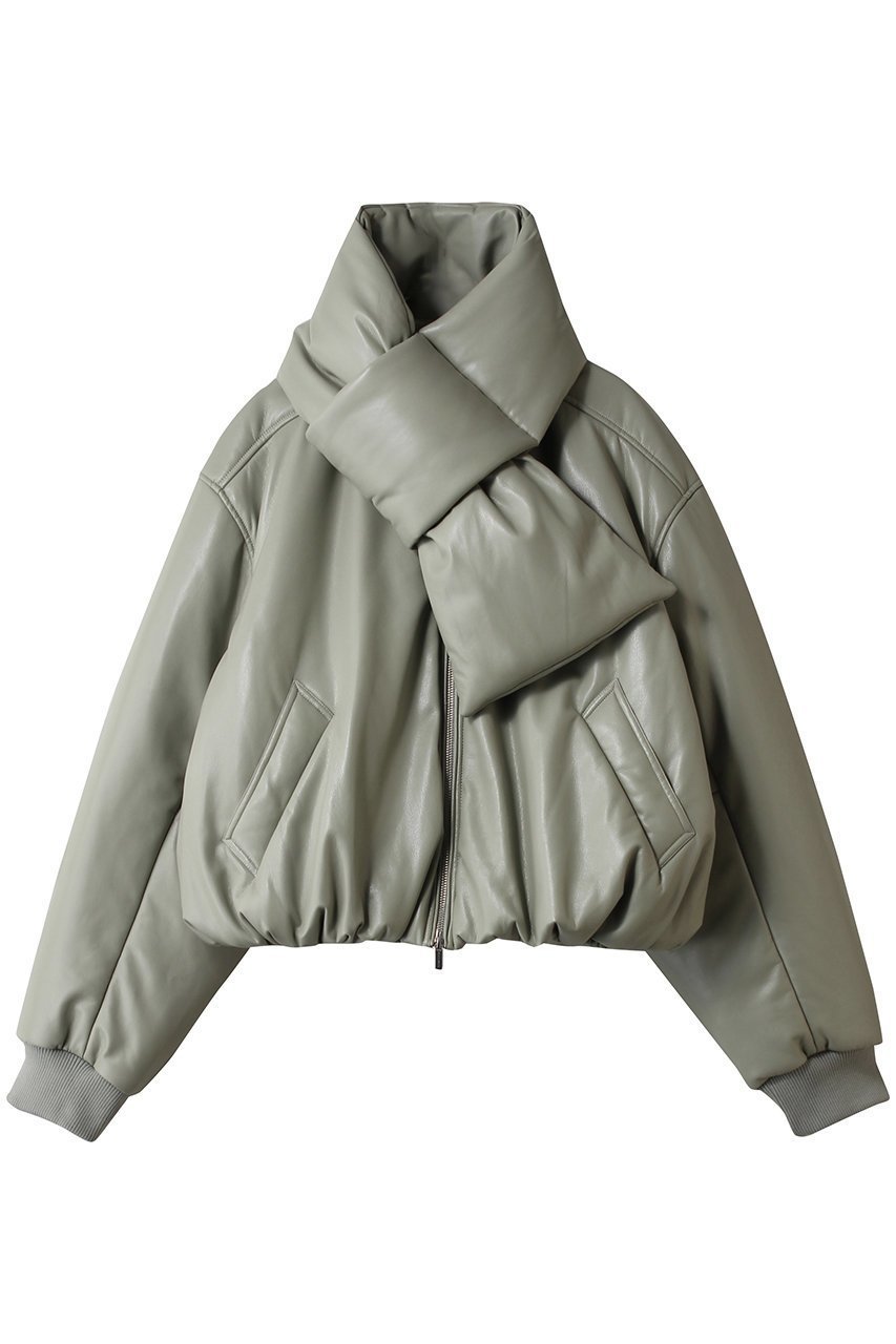 【メゾンスペシャル/MAISON SPECIAL】のLeather Puffer Jacket With Muffler/マフラーセットレザーパッファーブルゾン インテリア・キッズ・メンズ・レディースファッション・服の通販 founy(ファニー) ファッション Fashion レディースファッション Fashion for Women アウター Coat / Outerwear Collection レディースジャケット・軽アウター Jackets ブルゾンジャケット・スポーティアウター Blouson Jackets マフラー・スヌード / 冬小物の定番 Scarves & Mufflers ジャケット Jacket, Outerwear フェイクレザー Faux Leather, PU Leather ブルゾン Blouson, Bomber Jacket マフラー Scarf, Muffler エレガント 上品 Elegant M.GRN(ミントグリーン)|ID: prp329100004748555 ipo3291000000036802577