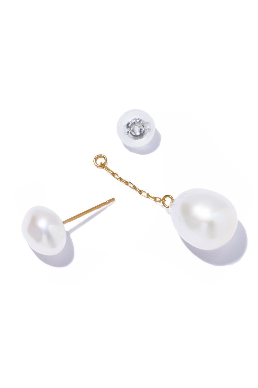 【ルボンボン/les bonbon】のorganic double pearl ピアス 人気、トレンドファッション・服の通販 founy(ファニー) 　ファッション　Fashion　レディースファッション　Fashion for Women　ジュエリー　Jewelry　ファッションリング　Fashion Rings　イヤリング・フープ・ドロップタイプ　Hoop, Drop & Clip Earrings　イヤリング　Earrings　エレガント 上品　Elegant　シンプル　Simple, Minimal　チェーン　Chain, Chain Strap　パール　Pearl, Pearl Accent　other-4|ID: prp329100004750020 ipo3291000000035564804