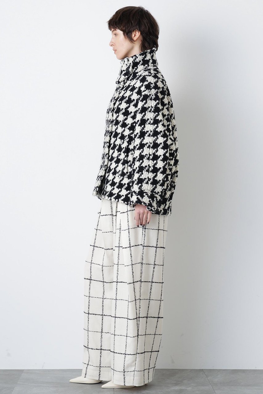 【ヒューエルミュージアム/hueLe Museum】の【hLM】ビッグハウンドトゥースコート 人気、トレンドファッション・服の通販 founy(ファニー) 　ファッション　Fashion　レディースファッション　Fashion for Women　アウター　Coat / Outerwear Collection　コート・ロングコート・ピーコート　Long Coats, Peacoats & More　クラシック　Classic, Timeless Style　ショート　Short, Short Length　スタンド　Stand Collar, Upright Stand　スリーブ　Sleeve, Long Sleeve / Short Sleeve　エレガント 上品　Elegant　other-4|ID: prp329100004750136 ipo3291000000035565229