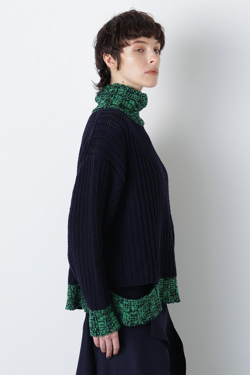 【ヒューエルミュージアム/hueLe Museum】の【STUMBLY】Mixed Color Yarn Pullover インテリア・キッズ・メンズ・レディースファッション・服の通販 founy(ファニー) ファッション Fashion レディースファッション Fashion for Women トップス・カットソー Cut & Sew Tops ニット Knit Tops & Sweaters カジュアルプルオーバー・ニットトップス Pullovers & Knit Tops / Casual Pullovers セーター Sweater, Knitwear ハイネック High Neck, Mock Neck ミックス Mix, Mixed Style リラックス Relax, Relaxed Fit ネイビー|ID: prp329100004750138 ipo3291000000034346728