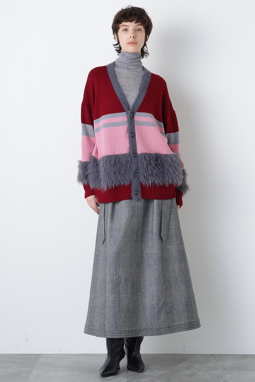 【ヒューエルミュージアム/hueLe Museum】の【STUMBLY】Belted Bicolor Stitch SK インテリア・キッズ・メンズ・レディースファッション・服の通販 founy(ファウニー) 　ファッション　Fashion　レディースファッション　Fashion for Women　スカート　Skirts　ロングスカート　Long Skirts / Maxi & Midi Skirts　なめらか　Smooth, Silky Texture　フロント　Front, Front Design　ロング　Long, Long-Length　グレー|ID: prp329100004750140 ipo3291000000036750596