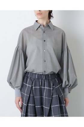 【ヒューエルミュージアム/hueLe Museum】の【STUMBLY】Sheer Volume Sleeve Shirt 人気、トレンドファッション・服の通販 founy(ファニー) ファッション Fashion レディースファッション Fashion for Women トップス・カットソー Cut & Sew Tops シャツ・ブラウス・オフィスカジュアル Elegant Blouses & Button-Ups ボリューム袖・フリルスリーブブラウス Voluminous & Ruffle Sleeves / Puffy Sleeve Tops ギャザー Gathered, Ruffled スリーブ Sleeve, Long Sleeve / Short Sleeve ドロップ Drop Shoulder, Dropped Style ロング Long, Long-Length エレガント 上品 Elegant |ID:prp329100004750142