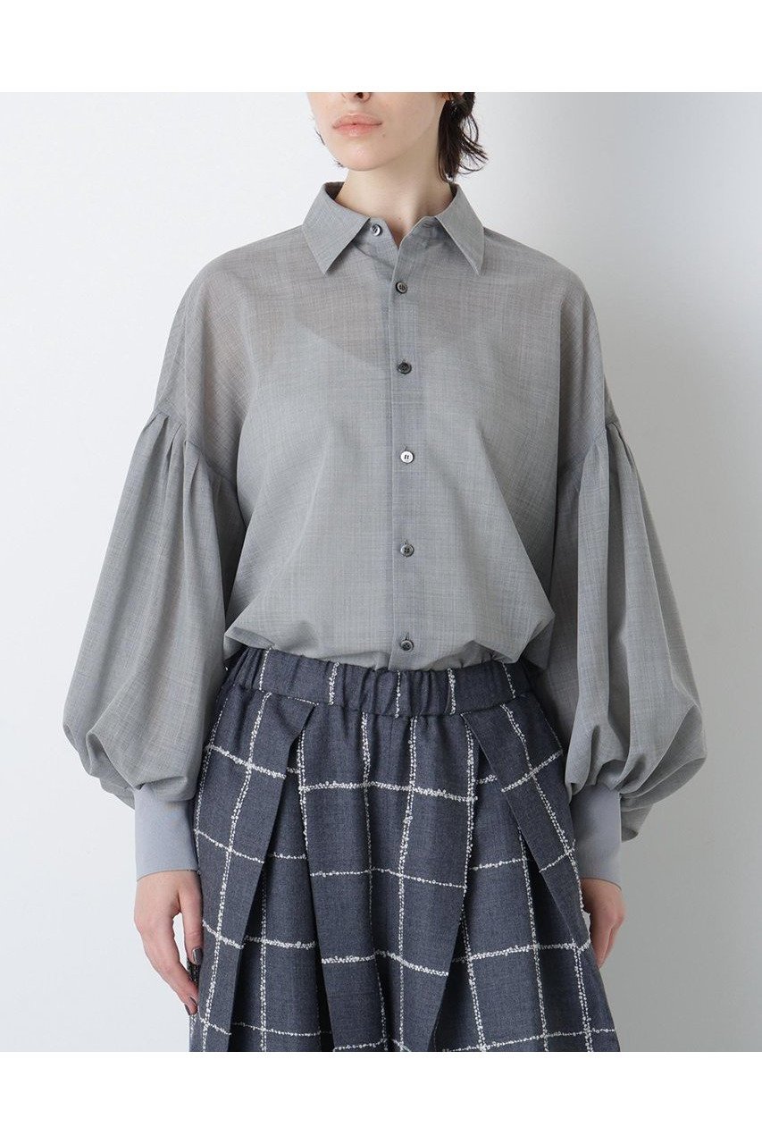 【ヒューエルミュージアム/hueLe Museum】の【STUMBLY】Sheer Volume Sleeve Shirt 人気、トレンドファッション・服の通販 founy(ファニー)  ファッション Fashion レディースファッション Fashion for Women トップス・カットソー Cut & Sew Tops シャツ・ブラウス・オフィスカジュアル Elegant Blouses & Button-Ups ボリューム袖・フリルスリーブブラウス Voluminous & Ruffle Sleeves / Puffy Sleeve Tops ギャザー Gathered, Ruffled スリーブ Sleeve, Long Sleeve / Short Sleeve ドロップ Drop Shoulder, Dropped Style ロング Long, Long-Length エレガント 上品 Elegant 新作・新入荷 New Arrivals / New In  other-1|ID: prp329100004750142 ipo3291000000034346751