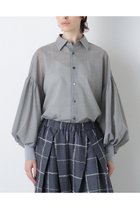 【ヒューエルミュージアム/hueLe Museum】の【STUMBLY】Sheer Volume Sleeve Shirt グレー|ID:prp329100004750142