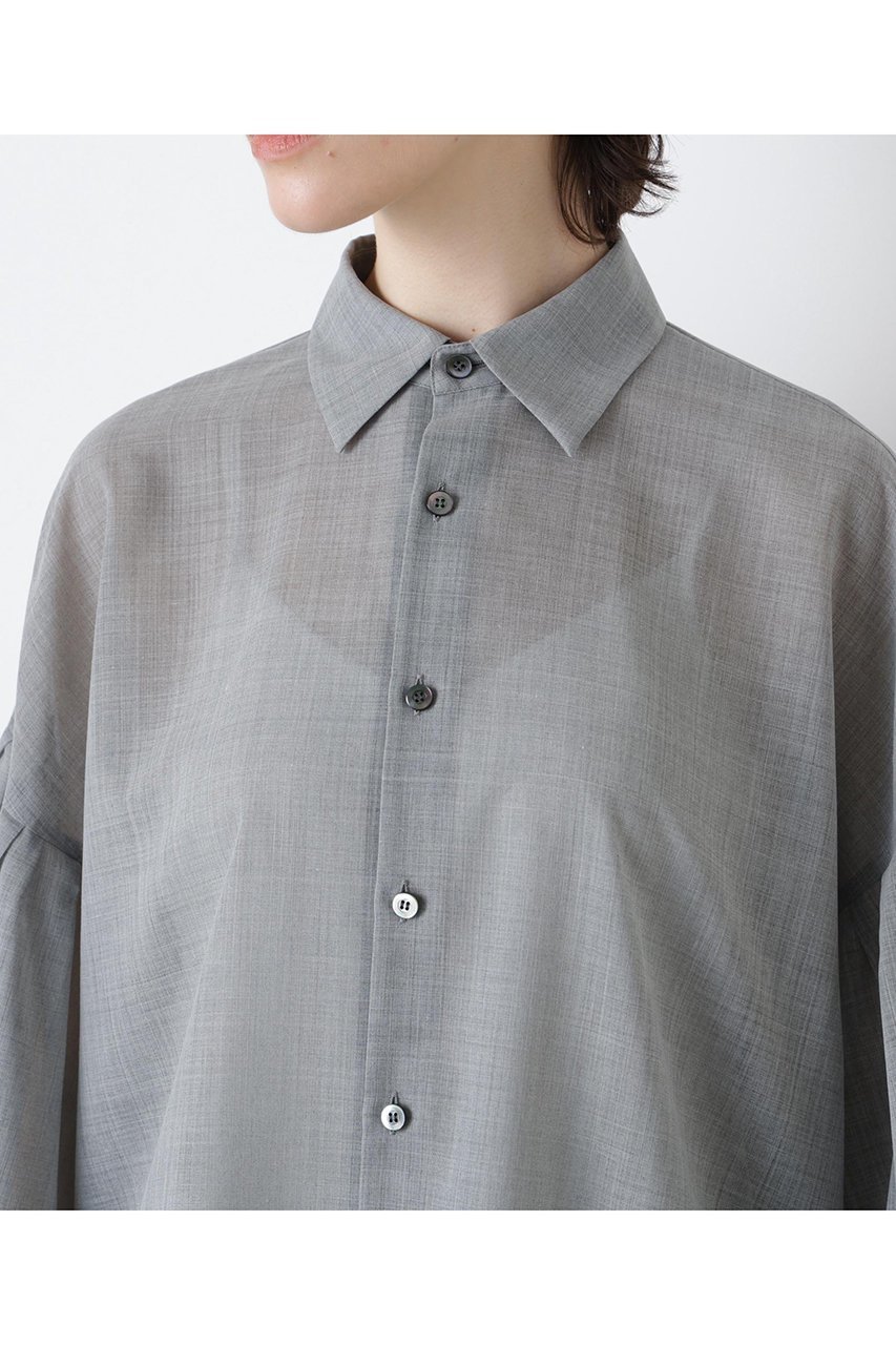 【ヒューエルミュージアム/hueLe Museum】の【STUMBLY】Sheer Volume Sleeve Shirt 人気、トレンドファッション・服の通販 founy(ファニー)  ファッション Fashion レディースファッション Fashion for Women トップス・カットソー Cut & Sew Tops シャツ・ブラウス・オフィスカジュアル Elegant Blouses & Button-Ups ボリューム袖・フリルスリーブブラウス Voluminous & Ruffle Sleeves / Puffy Sleeve Tops ギャザー Gathered, Ruffled スリーブ Sleeve, Long Sleeve / Short Sleeve ドロップ Drop Shoulder, Dropped Style ロング Long, Long-Length エレガント 上品 Elegant 新作・新入荷 New Arrivals / New In other-5|ID: prp329100004750142 ipo3291000000034346756