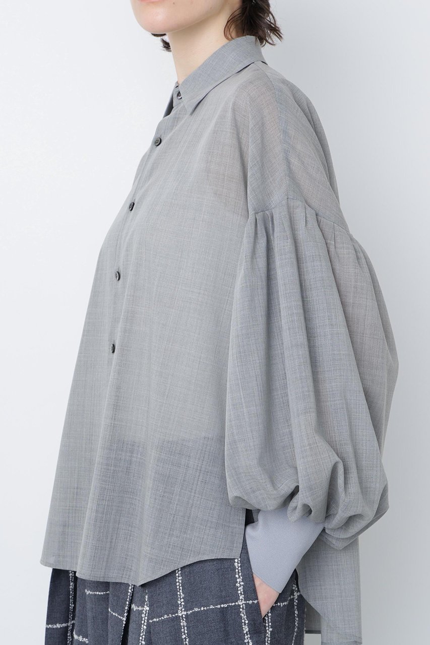 【ヒューエルミュージアム/hueLe Museum】の【STUMBLY】Sheer Volume Sleeve Shirt 人気、トレンドファッション・服の通販 founy(ファニー)  ファッション Fashion レディースファッション Fashion for Women トップス・カットソー Cut & Sew Tops シャツ・ブラウス・オフィスカジュアル Elegant Blouses & Button-Ups ボリューム袖・フリルスリーブブラウス Voluminous & Ruffle Sleeves / Puffy Sleeve Tops ギャザー Gathered, Ruffled スリーブ Sleeve, Long Sleeve / Short Sleeve ドロップ Drop Shoulder, Dropped Style ロング Long, Long-Length エレガント 上品 Elegant 新作・新入荷 New Arrivals / New In other-6|ID: prp329100004750142 ipo3291000000034346757
