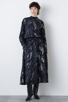 【ヒューエルミュージアム/hueLe Museum】の【hLM】シアージャガードワンピース 人気、トレンドファッション・服の通販 founy(ファニー) ファッション Fashion レディースファッション Fashion for Women ワンピース Dresses チュニック Tunic Tops & Dresses シアー Sheer, See-Through シルク Silk, 100% Silk ジャカード／ジャガード Jacquard, Woven Pattern セットアップ Set-Up, Coordinated Outfit チュニック Tunic, Long Top ドレス Dress, One-Piece プリント Print, Printed Pattern ロング Long, Long-Length ヴィンテージ Vintage Style エレガント 上品 Elegant |ID:prp329100004750146
