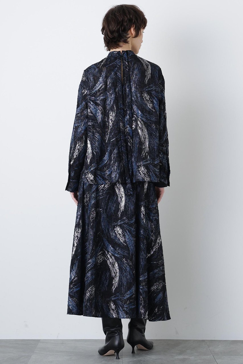 【ヒューエルミュージアム/hueLe Museum】の【hLM】シアージャガードワンピース 人気、トレンドファッション・服の通販 founy(ファニー) 　ファッション　Fashion　レディースファッション　Fashion for Women　ワンピース　Dresses　チュニック　Tunic Tops & Dresses　シアー　Sheer, See-Through　シルク　Silk, 100% Silk　ジャカード／ジャガード　Jacquard, Woven Pattern　セットアップ　Set-Up, Coordinated Outfit　チュニック　Tunic, Long Top　ドレス　Dress, One-Piece　プリント　Print, Printed Pattern　ロング　Long, Long-Length　ヴィンテージ　Vintage Style　エレガント 上品　Elegant　other-4|ID: prp329100004750146 ipo3291000000036049584