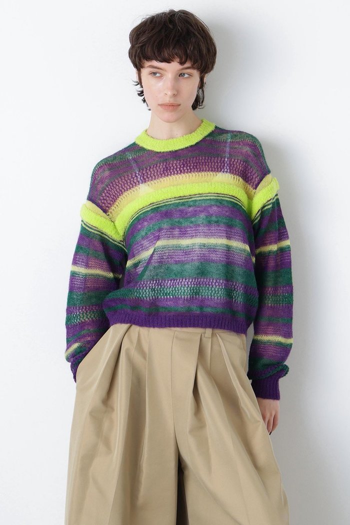 【ヒューエルミュージアム/hueLe Museum】の【STUMBLY】Sheer Mohair Pullover インテリア・キッズ・メンズ・レディースファッション・服の通販 founy(ファニー) https://founy.com/ ファッション Fashion レディースファッション Fashion for Women トップス・カットソー Cut & Sew Tops ニット Knit Tops & Sweaters カジュアルプルオーバー・ニットトップス Pullovers & Knit Tops / Casual Pullovers クロップド Cropped, Short Length メッシュ Mesh, Net Fabric ランダム Random, Irregular |ID: prp329100004750149 ipo3291000000034346819