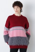 【ヒューエルミュージアム/hueLe Museum】の【STUMBLY】Fluffy Yarn Combi Pullover ワイン|ID: prp329100004750151 ipo3291000000034346828