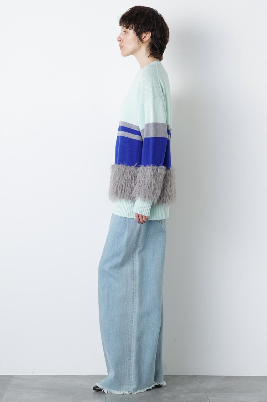 【ヒューエルミュージアム/hueLe Museum】の【STUMBLY】Fluffy Yarn Combi Pullover 人気、トレンドファッション・服の通販 founy(ファニー) 　ファッション　Fashion　レディースファッション　Fashion for Women　トップス・カットソー　Cut & Sew Tops　ニット　Knit Tops & Sweaters　カジュアルプルオーバー・ニットトップス　Pullovers & Knit Tops / Casual Pullovers　ビッグ　Big, Oversized　フレア　Flare, Flared　other-3|ID: prp329100004750151 ipo3291000000034346831