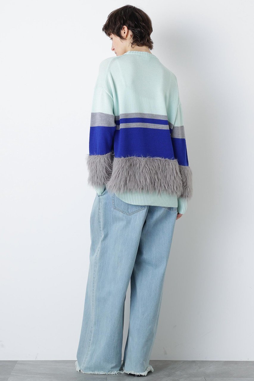 【ヒューエルミュージアム/hueLe Museum】の【STUMBLY】Fluffy Yarn Combi Pullover 人気、トレンドファッション・服の通販 founy(ファニー) 　ファッション　Fashion　レディースファッション　Fashion for Women　トップス・カットソー　Cut & Sew Tops　ニット　Knit Tops & Sweaters　カジュアルプルオーバー・ニットトップス　Pullovers & Knit Tops / Casual Pullovers　ビッグ　Big, Oversized　フレア　Flare, Flared　other-4|ID: prp329100004750151 ipo3291000000034346832