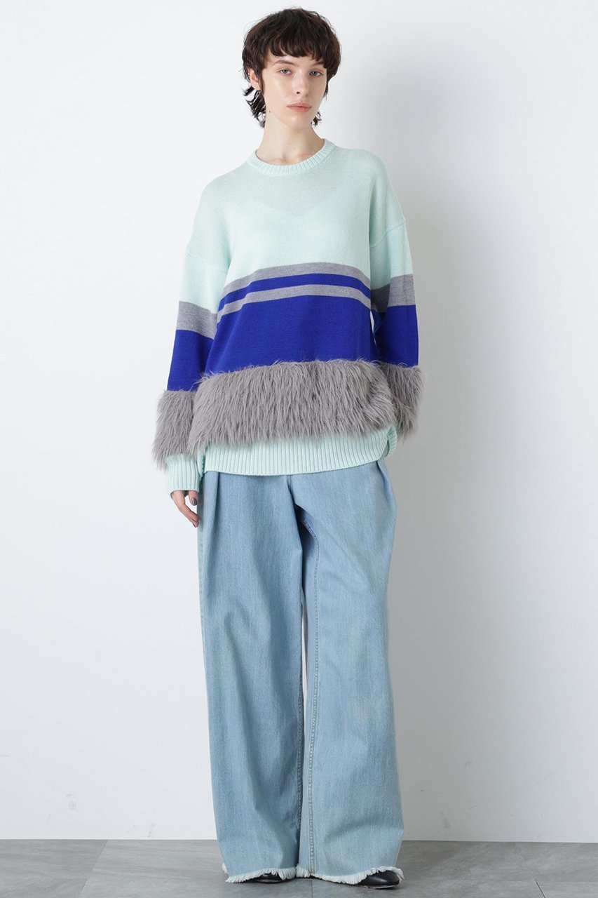 【ヒューエルミュージアム/hueLe Museum】の【STUMBLY】Fluffy Yarn Combi Pullover 人気、トレンドファッション・服の通販 founy(ファニー) ファッション Fashion レディースファッション Fashion for Women トップス・カットソー Cut & Sew Tops ニット Knit Tops & Sweaters カジュアルプルオーバー・ニットトップス Pullovers & Knit Tops / Casual Pullovers ビッグ Big, Oversized フレア Flare, Flared other-3|ID: prp329100004750151 ipo3291000000036184212