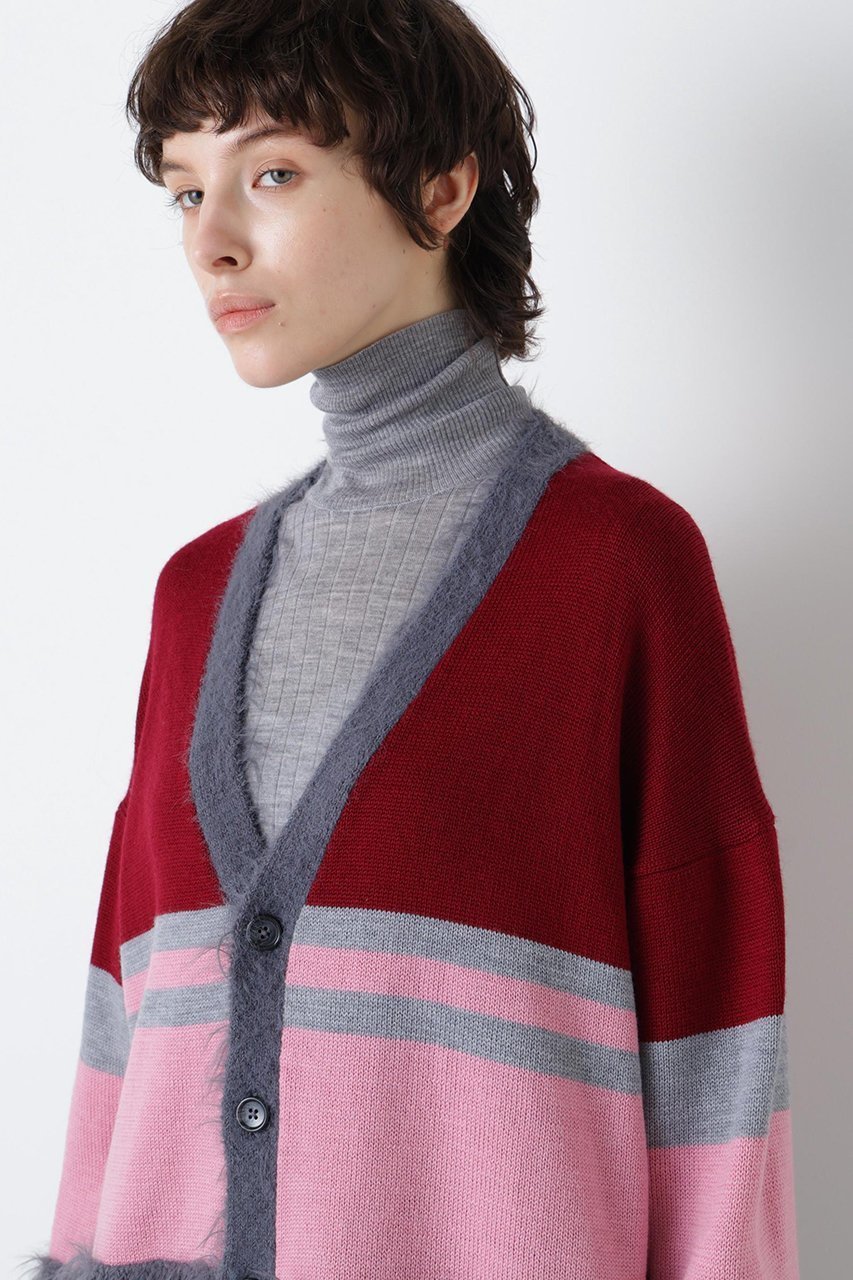 【ヒューエルミュージアム/hueLe Museum】の【STUMBLY】Fluffy Yarn Combi Cardigan 人気、トレンドファッション・服の通販 founy(ファニー) 　ファッション　Fashion　レディースファッション　Fashion for Women　トップス・カットソー　Cut & Sew Tops　ニット　Knit Tops & Sweaters　カーディガン・羽織り　Layered Style Cardigans　カジュアルプルオーバー・ニットトップス　Pullovers & Knit Tops / Casual Pullovers　カーディガン　Cardigan, Knitwear　ビッグ　Big, Oversized　A/W・秋冬　Autumn/Winter　other-5|ID: prp329100004750152 ipo3291000000036235564