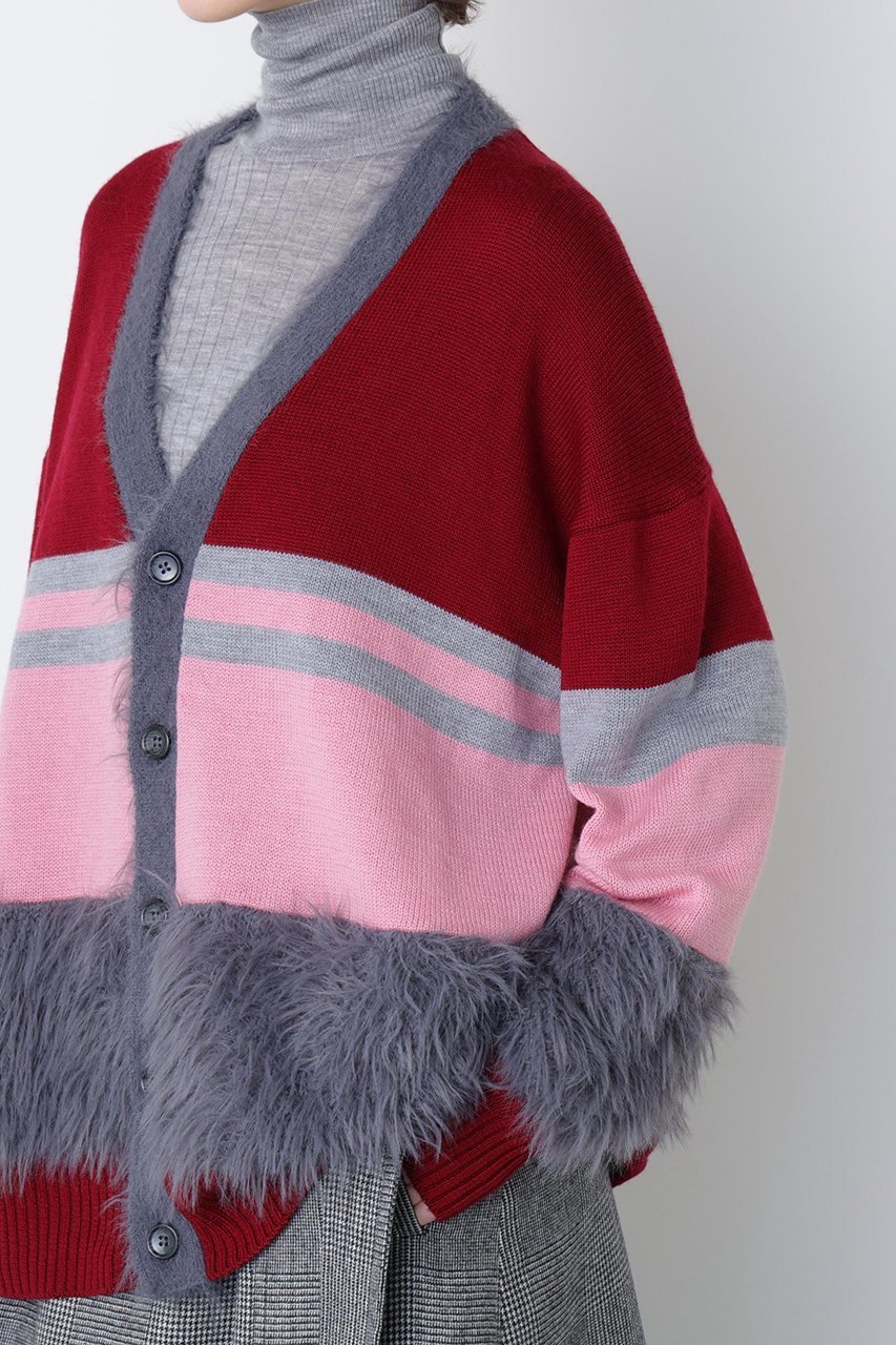【ヒューエルミュージアム/hueLe Museum】の【STUMBLY】Fluffy Yarn Combi Cardigan 人気、トレンドファッション・服の通販 founy(ファニー) 　ファッション　Fashion　レディースファッション　Fashion for Women　トップス・カットソー　Cut & Sew Tops　ニット　Knit Tops & Sweaters　カーディガン・羽織り　Layered Style Cardigans　カジュアルプルオーバー・ニットトップス　Pullovers & Knit Tops / Casual Pullovers　カーディガン　Cardigan, Knitwear　ビッグ　Big, Oversized　A/W・秋冬　Autumn/Winter　other-6|ID: prp329100004750152 ipo3291000000036235565
