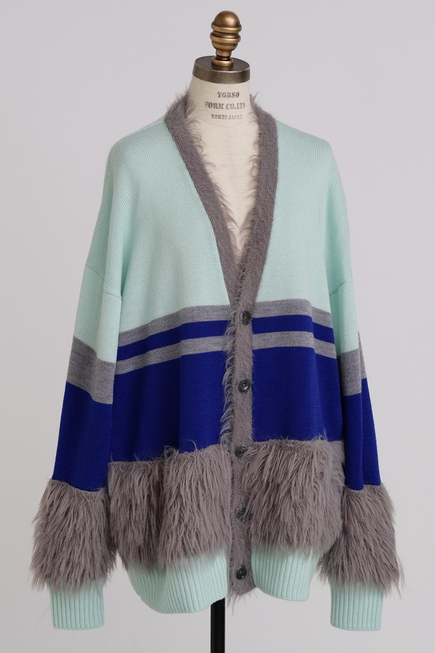 【ヒューエルミュージアム/hueLe Museum】の【STUMBLY】Fluffy Yarn Combi Cardigan 人気、トレンドファッション・服の通販 founy(ファニー) 　ファッション　Fashion　レディースファッション　Fashion for Women　トップス・カットソー　Cut & Sew Tops　ニット　Knit Tops & Sweaters　カーディガン・羽織り　Layered Style Cardigans　カジュアルプルオーバー・ニットトップス　Pullovers & Knit Tops / Casual Pullovers　カーディガン　Cardigan, Knitwear　ビッグ　Big, Oversized　A/W・秋冬　Autumn/Winter　other-2|ID: prp329100004750152 ipo3291000000036765868