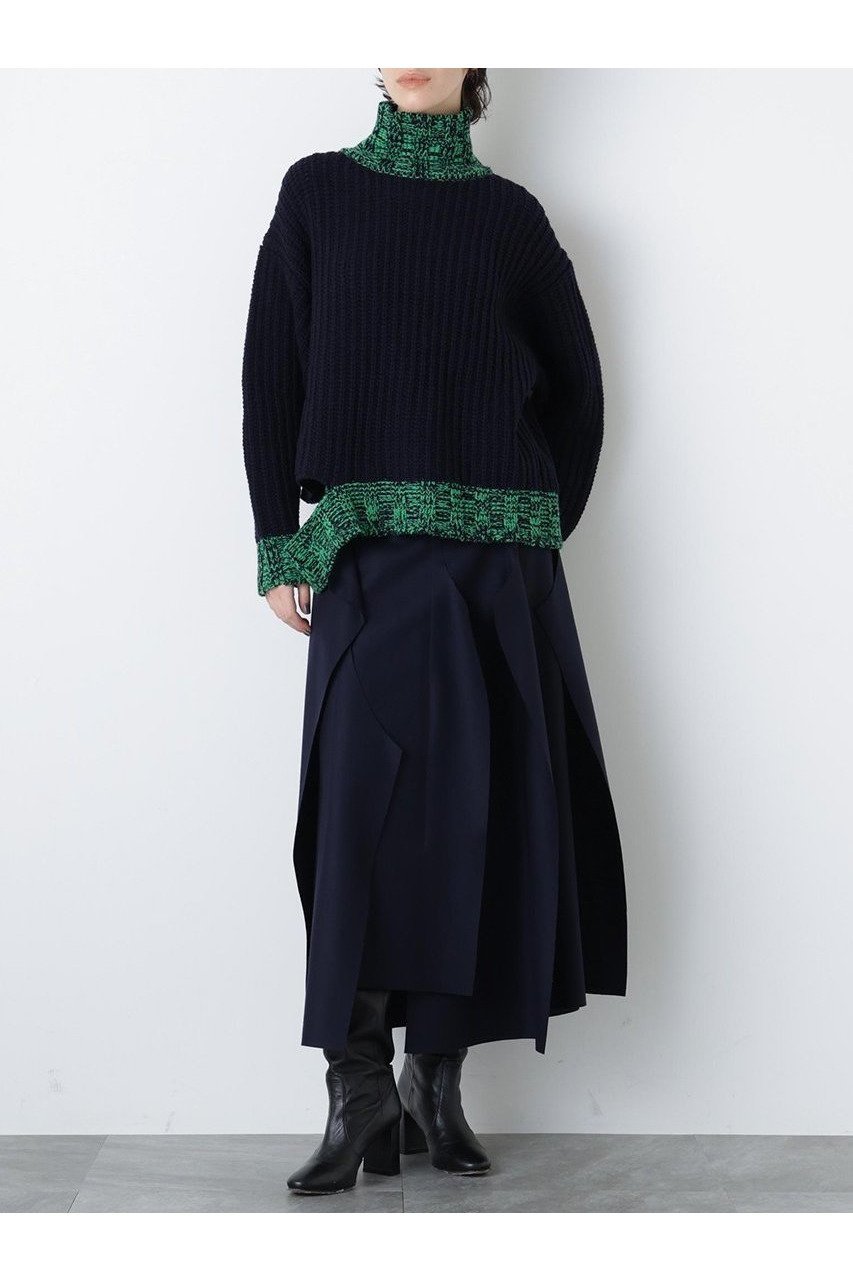 【ヒューエルミュージアム/hueLe Museum】の【STUMBLY】Jersey Melton Skirt インテリア・キッズ・メンズ・レディースファッション・服の通販 founy(ファニー)  ファッション Fashion レディースファッション Fashion for Women スカート Skirts ロングスカート Long Skirts / Maxi & Midi Skirts カットオフ Cut-Off Design メルトン Melton, Heavy Wool ランダム Random, Irregular ロング Long, Long-Length 切替 Switching, Contrast Panel 別注 Limited Edition, Custom Order 新作・新入荷 New Arrivals / New In ネイビー|ID: prp329100004750159 ipo3291000000034346899