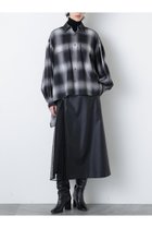 【ヒューエルミュージアム/hueLe Museum】の【STUMBLY】Tulle Combi Leather Like SK ブラック|ID:prp329100004750160