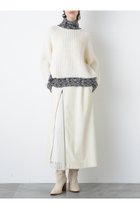 【ヒューエルミュージアム/hueLe Museum】の【STUMBLY】Tulle Combi Leather Like SK ホワイト|ID:prp329100004750160