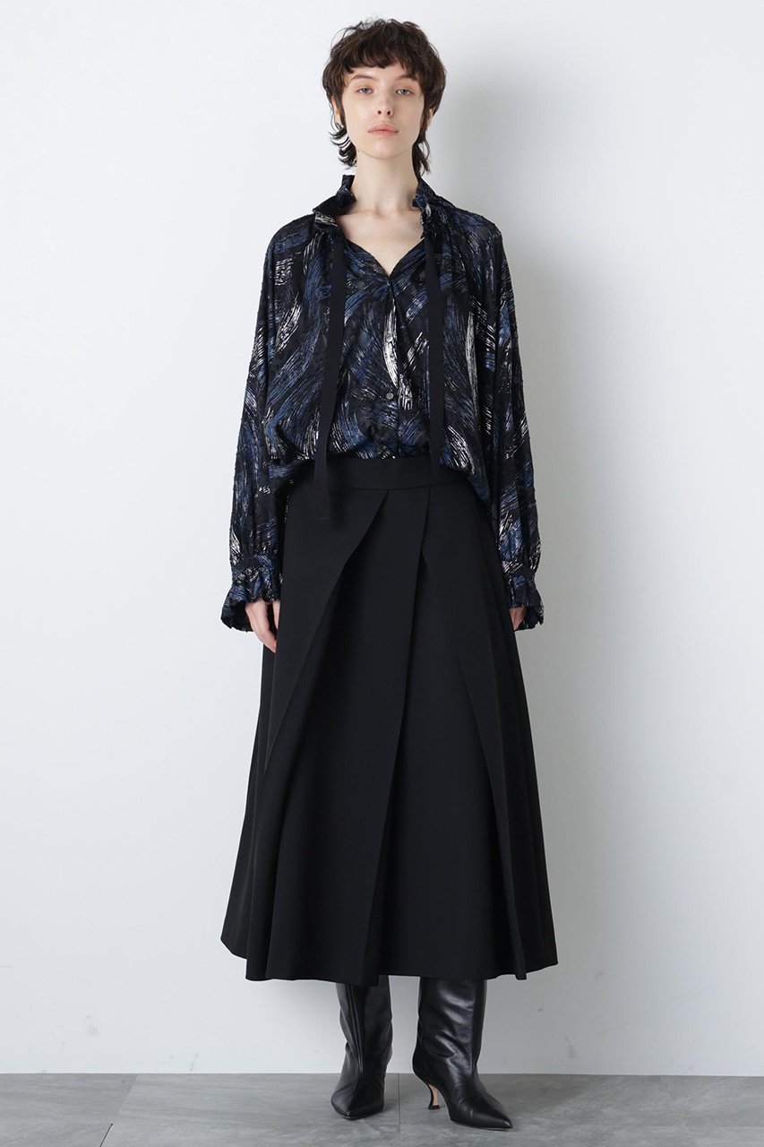 【ヒューエルミュージアム/hueLe Museum】の【hLM】タックフレアスカート 人気、トレンドファッション・服の通販 founy(ファニー) 　ファッション　Fashion　レディースファッション　Fashion for Women　スカート　Skirts　Aライン・フレアスカート　A-Line & Flared Skirts　エレガント 上品　Elegant　クラシック　Classic, Timeless Style　シンプル　Simple, Minimal　ツイル　Twist, Twisted Detail　フォルム　Silhouette, Form　other-2|ID: prp329100004750164 ipo3291000000036086582