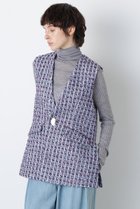 【ヒューエルミュージアム/hueLe Museum】の【STUMBLY】Linton No Collar Gilet ブルー|ID: prp329100004750166 ipo3291000000034346946