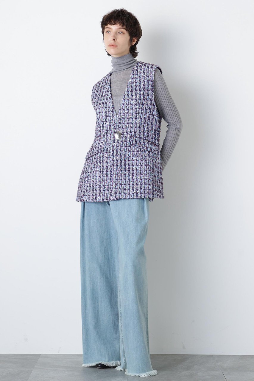【ヒューエルミュージアム/hueLe Museum】の【STUMBLY】Linton No Collar Gilet 人気、トレンドファッション・服の通販 founy(ファニー)  ファッション Fashion レディースファッション Fashion for Women アウター Coat / Outerwear Collection レディースジャケット・軽アウター Jackets クラシック Classic, Timeless Style ジャケット Jacket, Outerwear スリット Slit, Slit Detail ツイード Twill, Twill Weave フロント Front, Front Design ポケット Pocket, Pocket Detail モダン Modern, Contemporary 新作・新入荷 New Arrivals / New In other-2|ID: prp329100004750166 ipo3291000000034346947