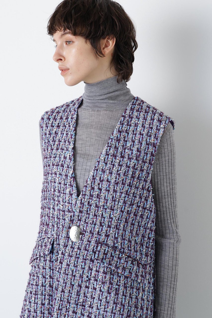 【ヒューエルミュージアム/hueLe Museum】の【STUMBLY】Linton No Collar Gilet 人気、トレンドファッション・服の通販 founy(ファニー)  ファッション Fashion レディースファッション Fashion for Women アウター Coat / Outerwear Collection レディースジャケット・軽アウター Jackets クラシック Classic, Timeless Style ジャケット Jacket, Outerwear スリット Slit, Slit Detail ツイード Twill, Twill Weave フロント Front, Front Design ポケット Pocket, Pocket Detail モダン Modern, Contemporary 新作・新入荷 New Arrivals / New In other-5|ID: prp329100004750166 ipo3291000000034346950