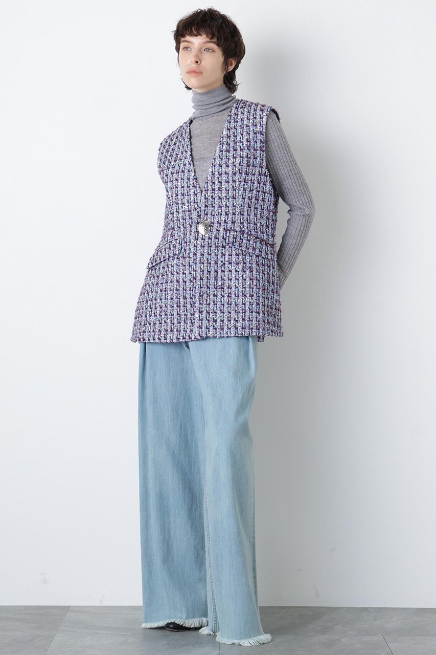 【ヒューエルミュージアム/hueLe Museum】の【STUMBLY】Linton No Collar Gilet 人気、トレンドファッション・服の通販 founy(ファニー) 　ファッション　Fashion　レディースファッション　Fashion for Women　アウター　Coat / Outerwear Collection　レディースジャケット・軽アウター　Jackets　クラシック　Classic, Timeless Style　ジャケット　Jacket, Outerwear　スリット　Slit, Slit Detail　ツイード　Twill, Twill Weave　フロント　Front, Front Design　ポケット　Pocket, Pocket Detail　モダン　Modern, Contemporary　other-3|ID: prp329100004750166 ipo3291000000036193831