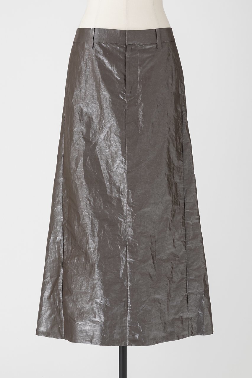【オーヴィル/EAUVIRE】のシャイニーバックフレアスカート インテリア・キッズ・メンズ・レディースファッション・服の通販 founy(ファニー) 　ファッション　Fashion　レディースファッション　Fashion for Women　スカート　Skirts　Aライン・フレアスカート　A-Line & Flared Skirts　バッグ　Bags　ストレート　Straight, Straight Cut　タンブラー　Tumbler, Travel Mug　フレア　Flare, Flared　フロント　Front, Front Design　メタリック　Metallic, Shiny Finish　エレガント 上品　Elegant　ブラウン|ID: prp329100004750175 ipo3291000000035923829