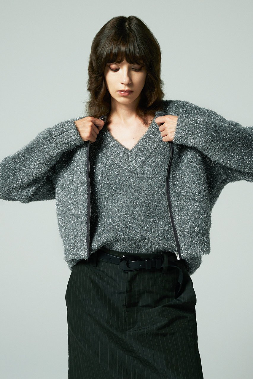 【オーヴィル/EAUVIRE】のフィルムラメジップアップブルゾン 人気、トレンドファッション・服の通販 founy(ファニー)  ファッション Fashion レディースファッション Fashion for Women アウター Coat / Outerwear Collection レディースジャケット・軽アウター Jackets ブルゾンジャケット・スポーティアウター Blouson Jackets イタリア Italy エレガント 上品 Elegant ジャケット Jacket, Outerwear フォルム Silhouette, Form ブルゾン Blouson, Bomber Jacket other-8|ID: prp329100004750180 ipo3291000000034347076